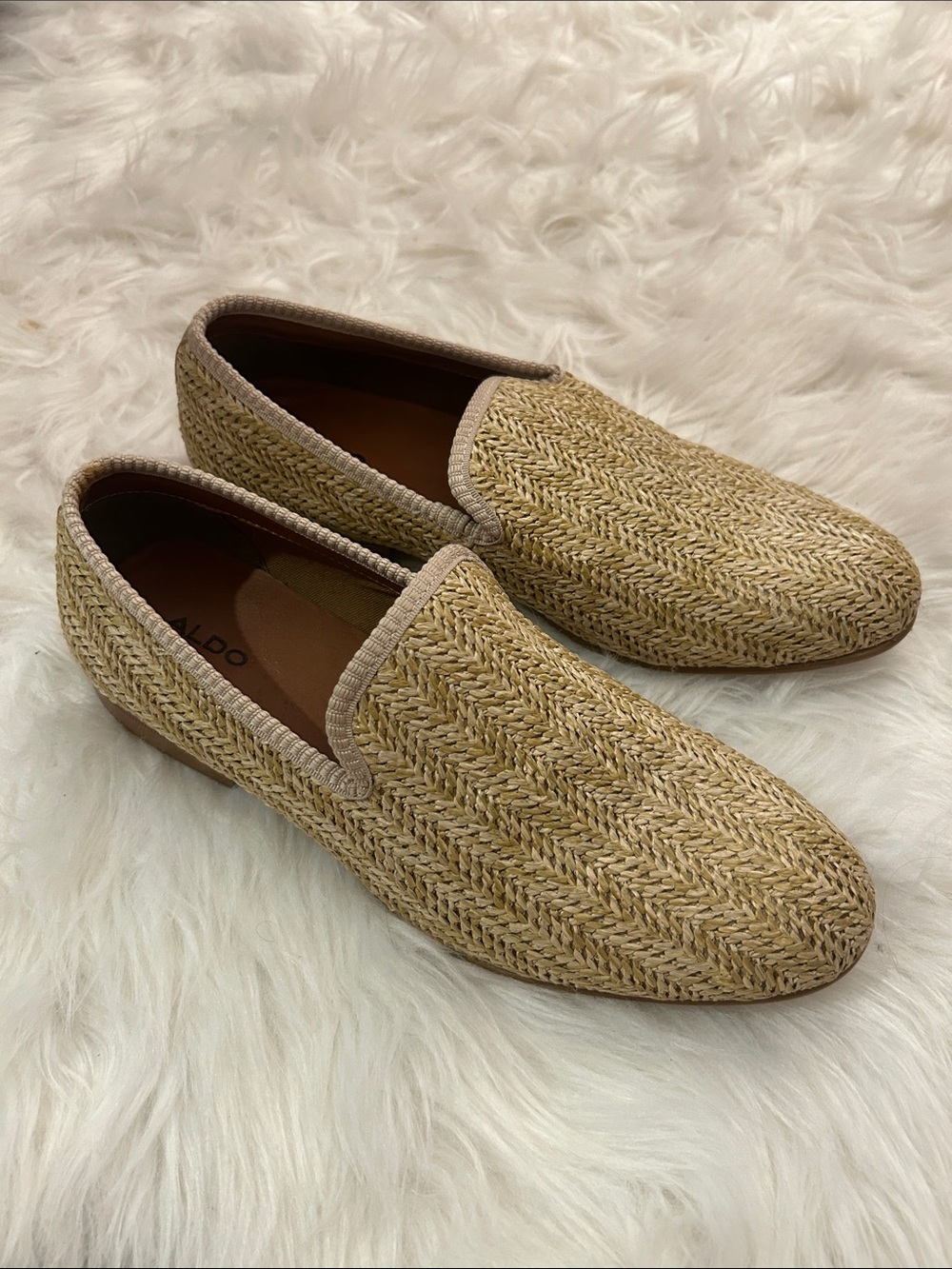 ALDO Dahlby Woven Espadrille Flat Loafer Shoe Men’s Tan Beige 10.5